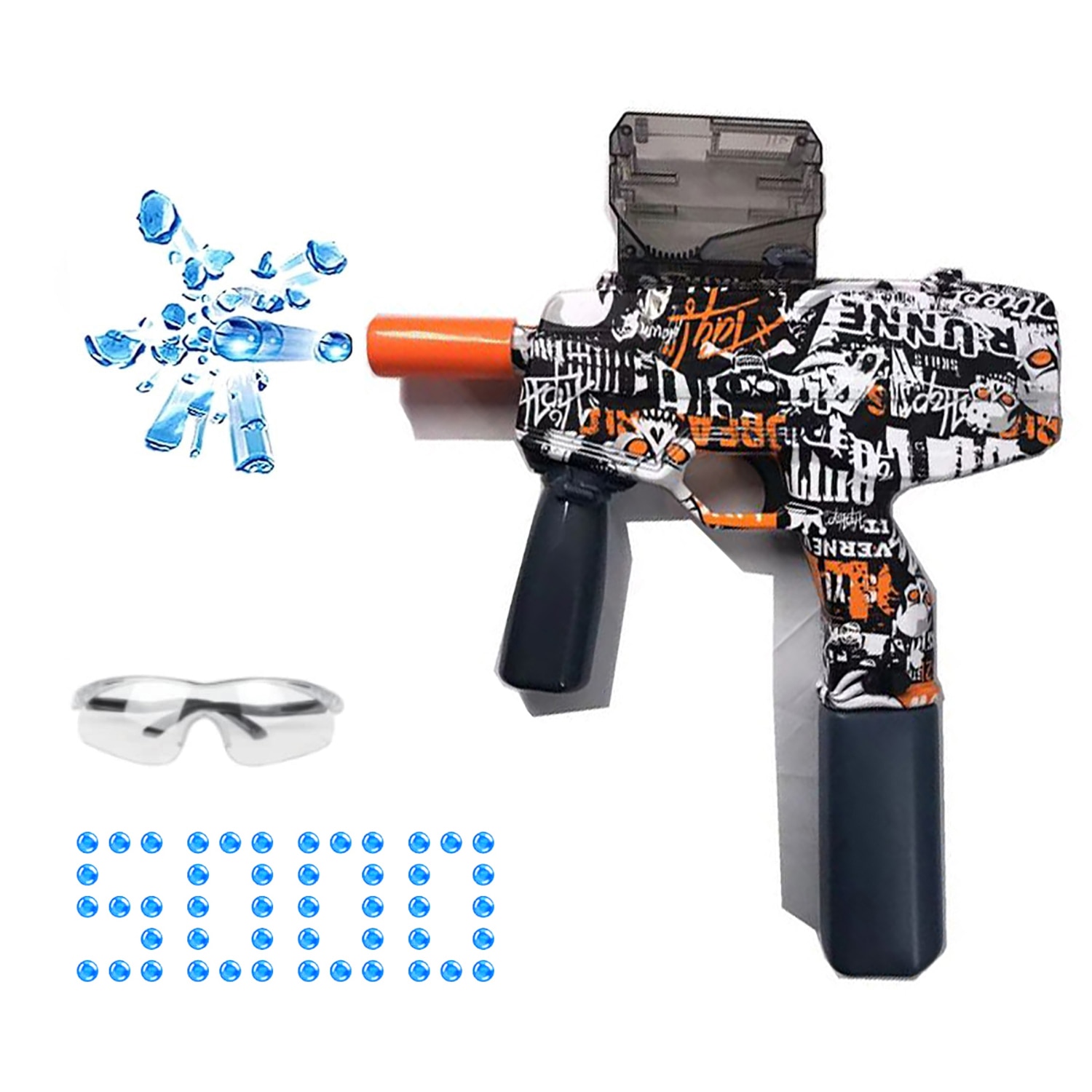 MP9 Gel Blaster Gun |  Electric Splatter Gel Ball Blaster Submachine Gun Toy For Outdoor Shooting Games For Boys Toys Gifts