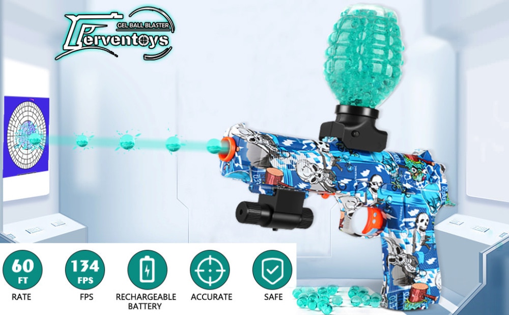 UnlocX Gel Ball Blaster Kit | Electric Detachable Fully Automatic Long Range Water Bead Blaster with Eco-Friendly Biodegradable Gel Bullets, able to Shoot 11 Rounds per Second